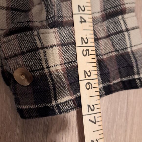Woolrich Beige Brown Plaid Cotton Flannel Long Sleeve Shirt Men's XL - Picture 12 of 12